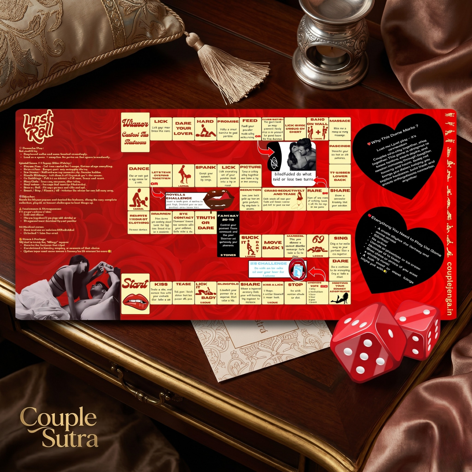 Couple Roll — couple board game with dice and mat